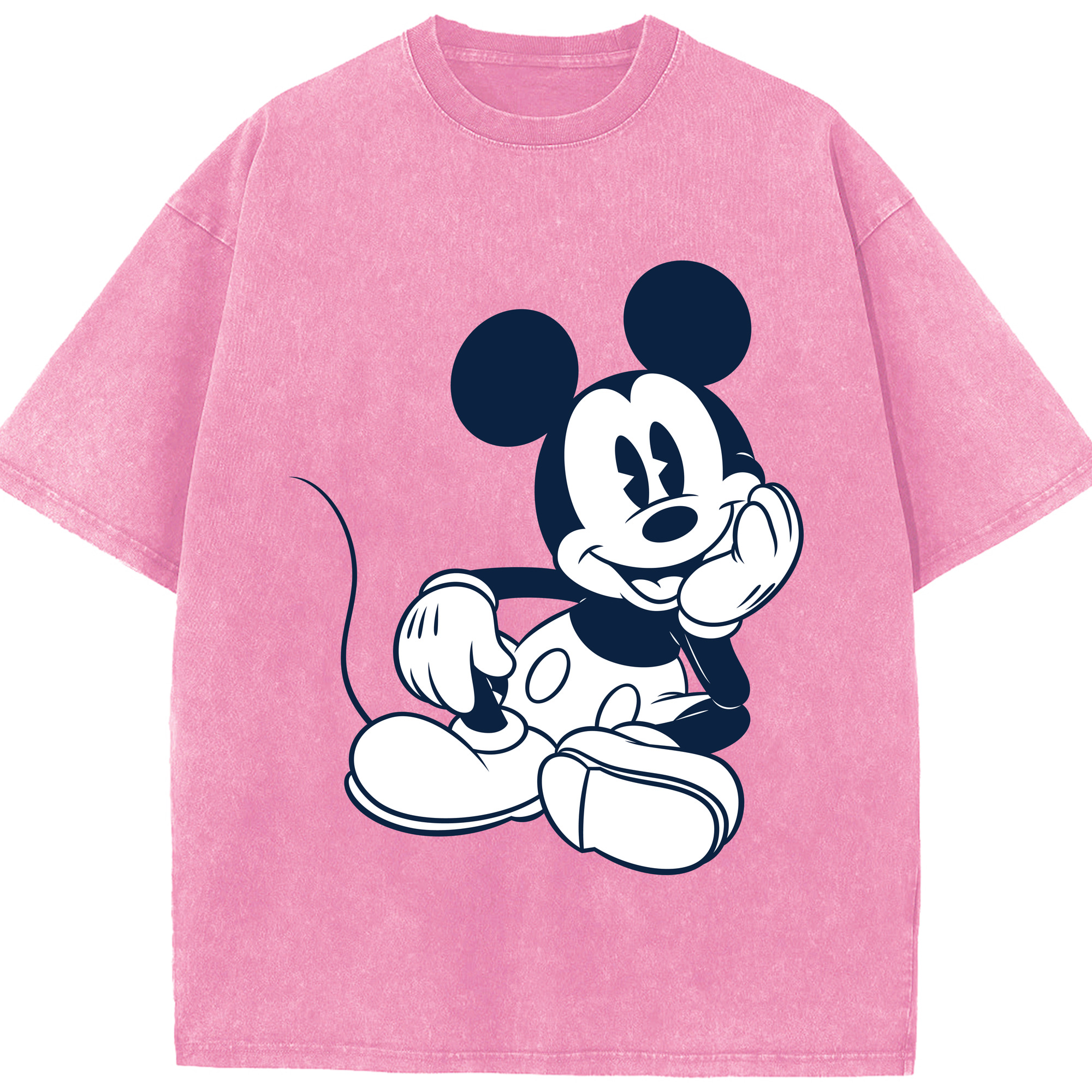 （画像用） ミッキーマウス Mickey Mouse 綿100% ヴィンテージ風 半袖Tシャツ（フロントプリント）